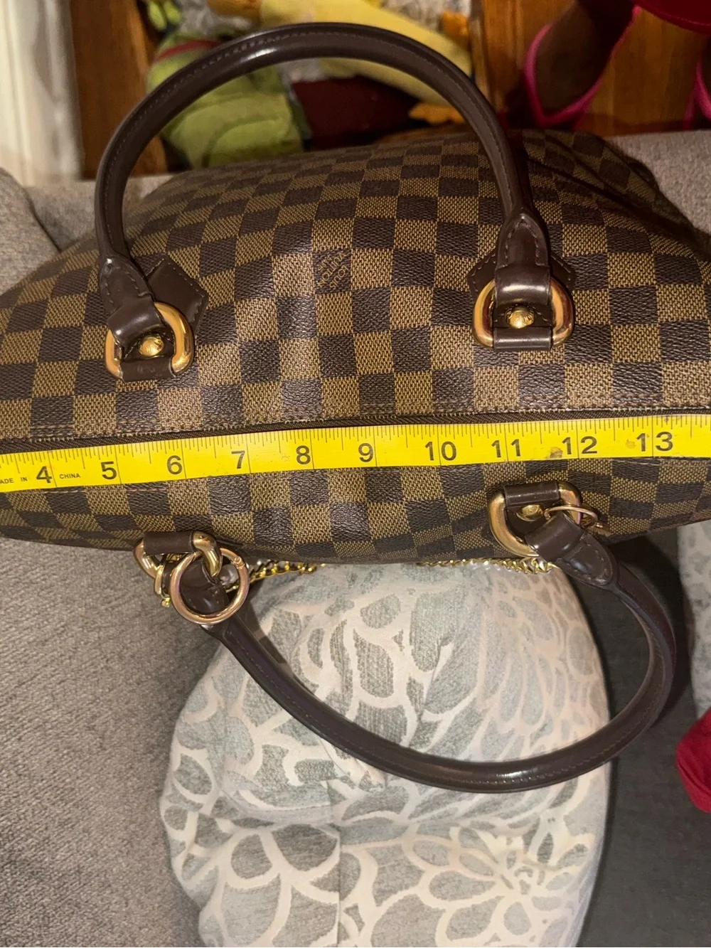 Louis Vuitton Damier Ebene Saleya PM Tote Shoulder Handbag